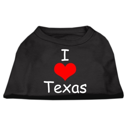 I Love Texas Screen Print Shirts Black Lg