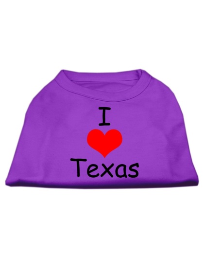 I Love Texas Screen Print Shirts Purple Lg