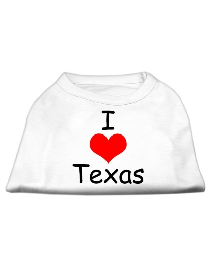 I Love Texas Screen Print Shirts White Lg