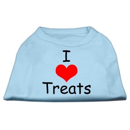 I Love Treats Screen Print Shirts Baby Blue Lg