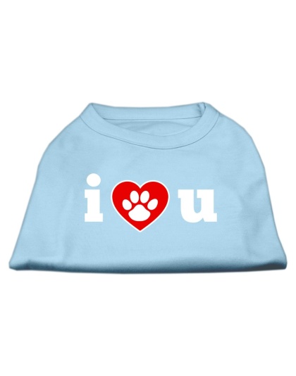 I Love U Screen Print Shirt Baby Blue Lg