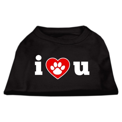 I Love U Screen Print Shirt Black Lg