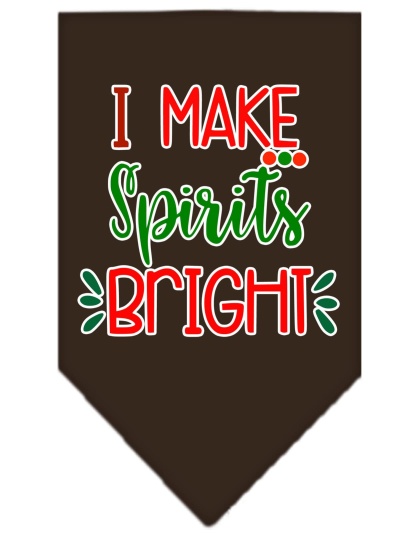 I Make Spirits Bright Screen Print Bandana Cocoa Large