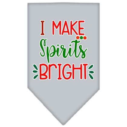 I Make Spirits Bright Screen Print Bandana Grey Large