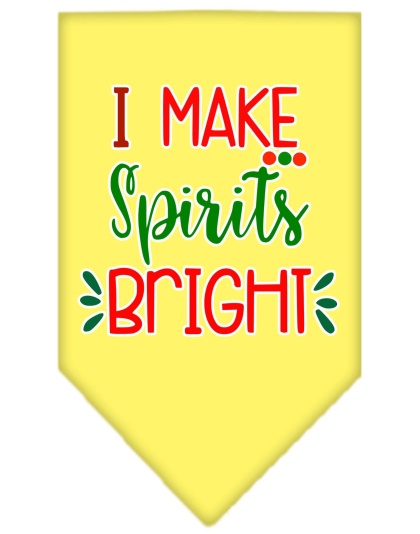 I Make Spirits Bright Screen Print Bandana Yellow Large