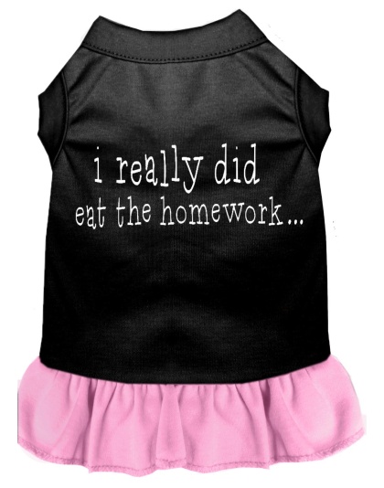 I really did eat the Homework Screen Print Dress Black with Light Pink Lg