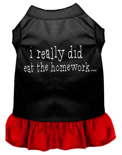 I really did eat the Homework Screen Print Dress Black with Red Lg