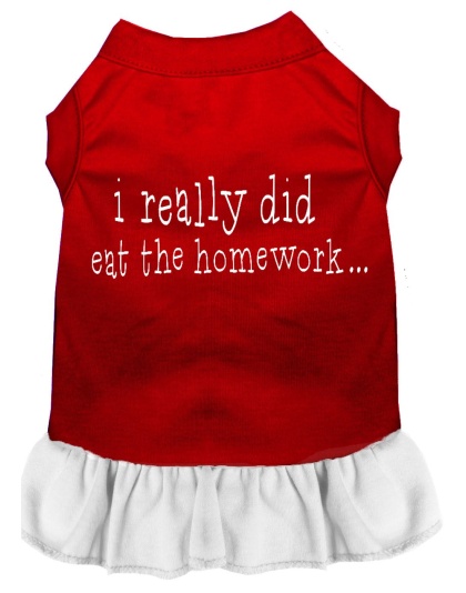 I really did eat the Homework Screen Print Dress Red with White Lg