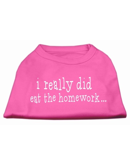 I really did eat the Homework Screen Print Shirt Bright Pink L