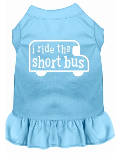 I ride the short bus Screen Print Dress Baby Blue 4X (22)