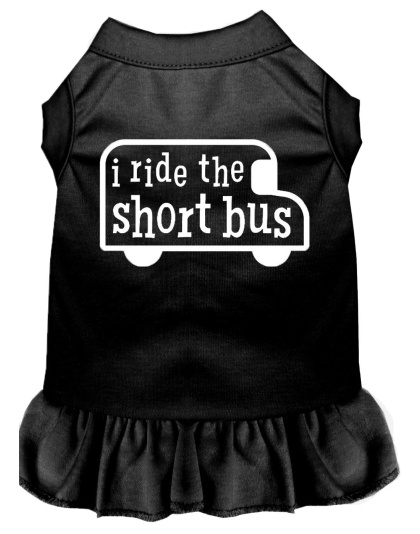 I ride the short bus Screen Print Dress Black 4X (22)