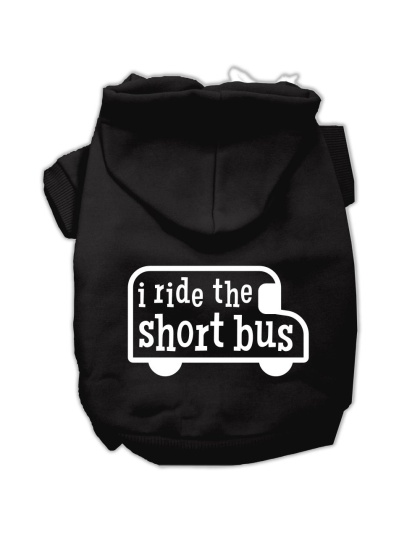I ride the short bus Screen Print Pet Hoodies Black Size L