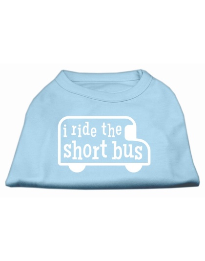 I ride the short bus Screen Print Shirt Baby Blue L