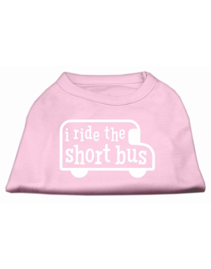 I ride the short bus Screen Print Shirt Light Pink L