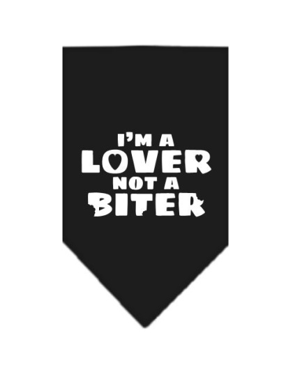 I'm a Lover Not a Biter Screen Print Bandana Black Large