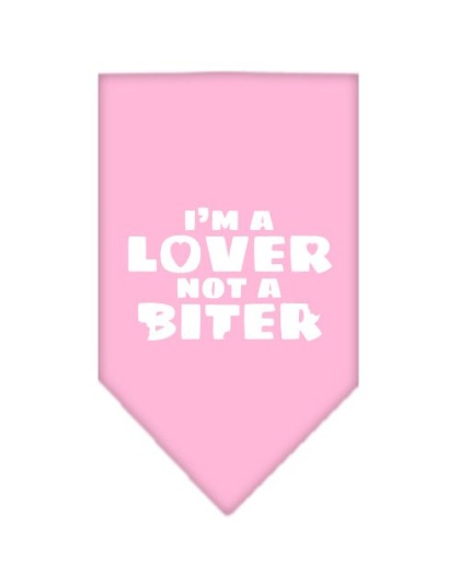 I'm a Lover Not a Biter Screen Print Bandana Light Pink Large