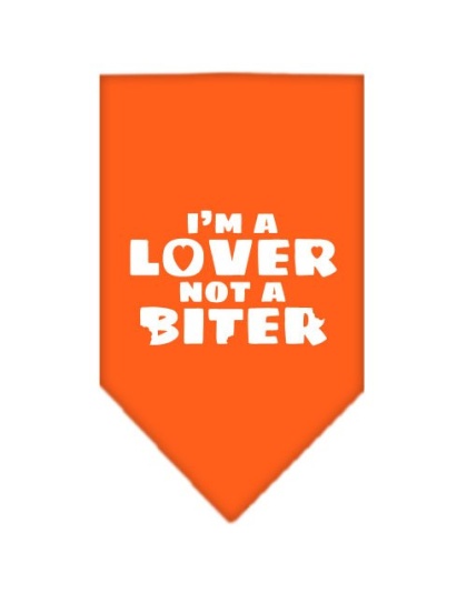 I'm a Lover Not a Biter Screen Print Bandana Orange Large