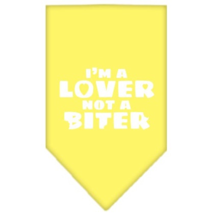 I'm a Lover Not a Biter Screen Print Bandana Yellow Large