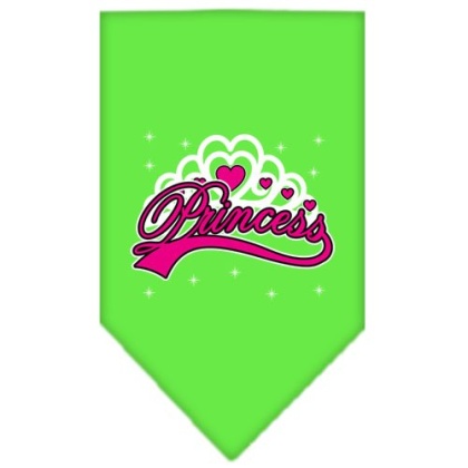 I'm a Princess Screen Print Bandana Lime Green Large