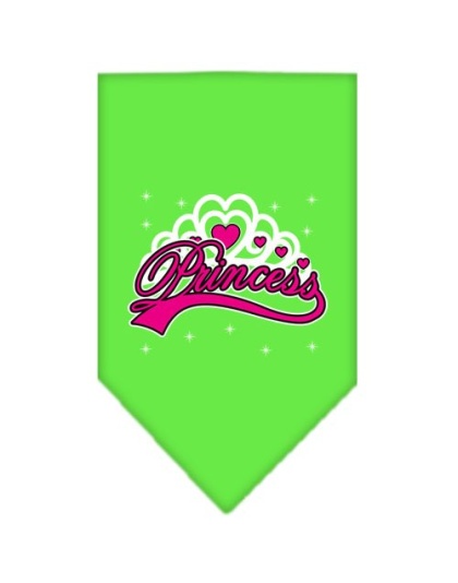 I'm a Princess Screen Print Bandana Lime Green Large