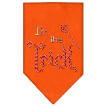 I'm the Trick Rhinestone Bandana Orange Large