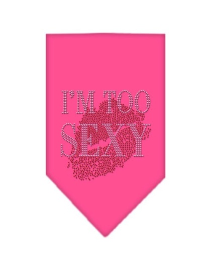 I'm Too Sexy Rhinestone Bandana Bright Pink Large