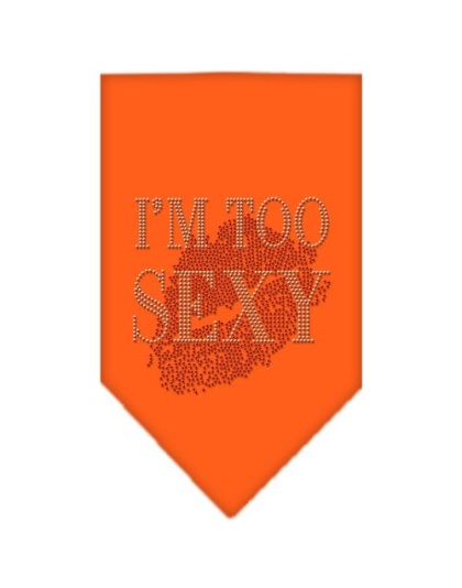 I'm Too Sexy Rhinestone Bandana Orange Large