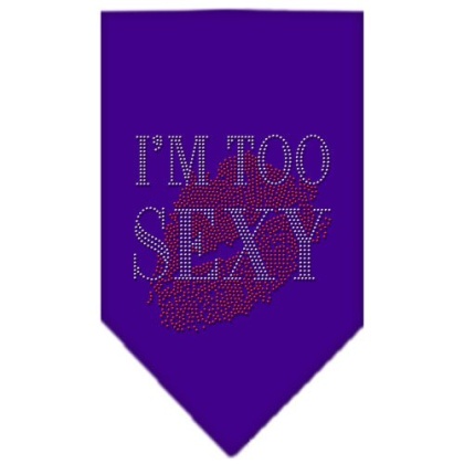 I'm Too Sexy Rhinestone Bandana Purple Large