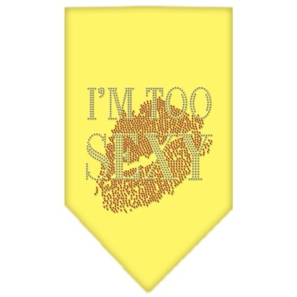 I'm Too Sexy Rhinestone Bandana Yellow Large