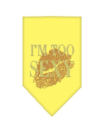 I'm Too Sexy Rhinestone Bandana Yellow Large