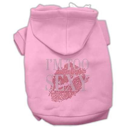 I'm Too Sexy Rhinestone Hoodies Pink L