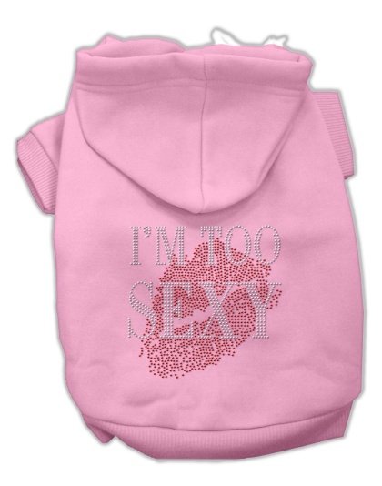 I'm Too Sexy Rhinestone Hoodies Pink L