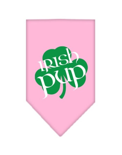 Irish Pup Screen Print Bandana Light Pink Large