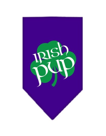 Irish Pup Screen Print Bandana Purple Large