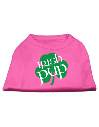 Irish Pup Screen Print Shirt Bright Pink Lg