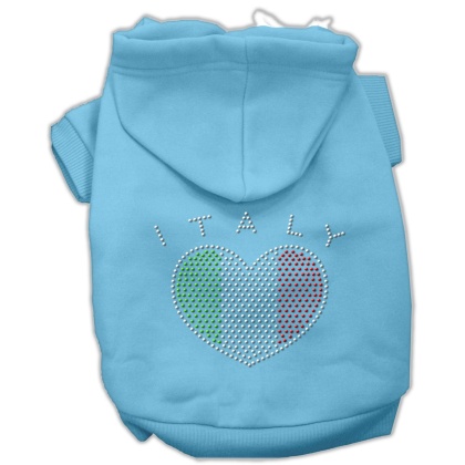 Italian Rhinestone Hoodies Baby Blue L