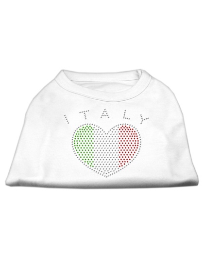 Italy Rhinestone Shirts White L