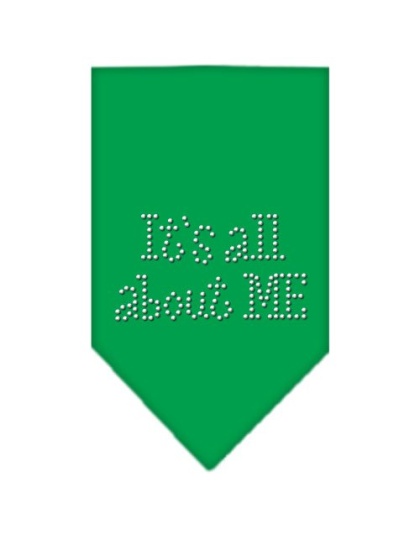 Its All About Me Rhinestone Bandana Emerald Green Large