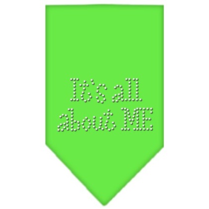 Its All About Me Rhinestone Bandana Lime Green Large