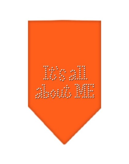 Its All About Me Rhinestone Bandana Orange Large