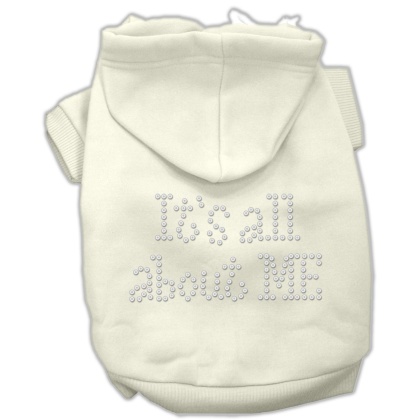 It's All About Me Rhinestone Hoodies Cream L