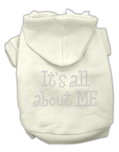 It's All About Me Rhinestone Hoodies Cream L