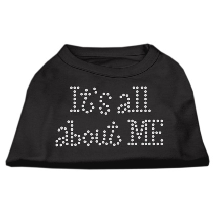 It's All About Me Rhinestone Shirts Black L