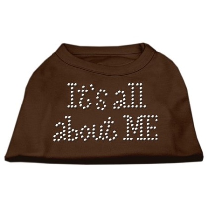 It's All About Me Rhinestone Shirts Brown Lg