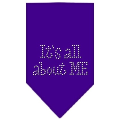 Its All About Me Rhinestone Bandana Purple Large