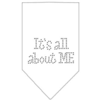 Its All About Me Rhinestone Bandana White Large