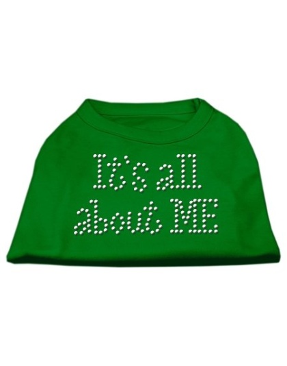 It's All About Me Rhinestone Shirts Emerald Green Lg