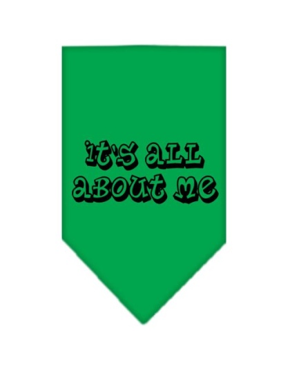 It's All About Me Screen Print Bandana Emerald Green Large