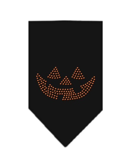 Jack O Lantern Rhinestone Bandana Black Large