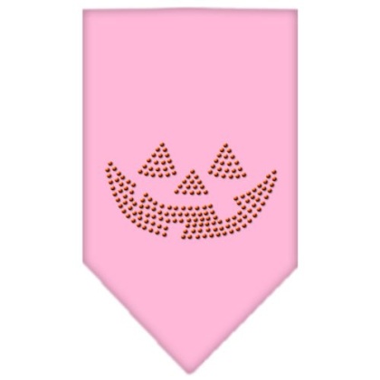 Jack O Lantern Rhinestone Bandana Light Pink Large